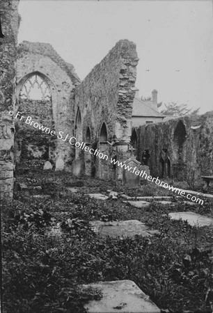 BOYLE ABBEY  BAKE HOUSE CHIMNEYS AND CLOISTER WALL FROM SOUTH WEST